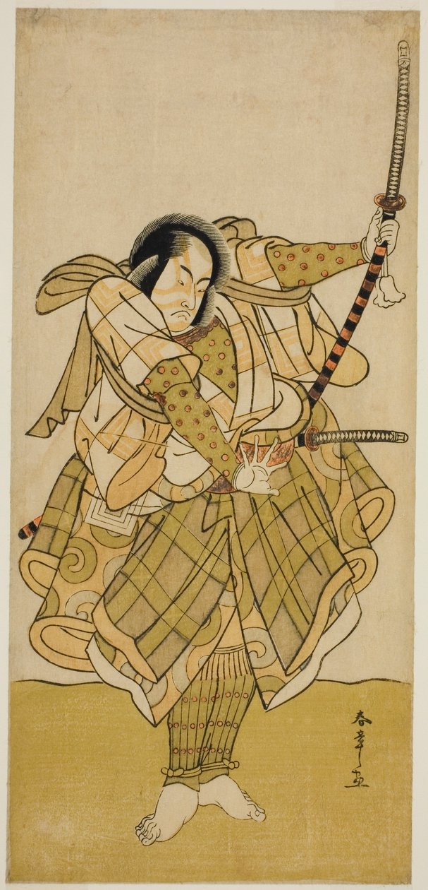 Skådespelaren Ichikawa Monnosuke II i en oidentifierad roll av Katsukawa Shunsho