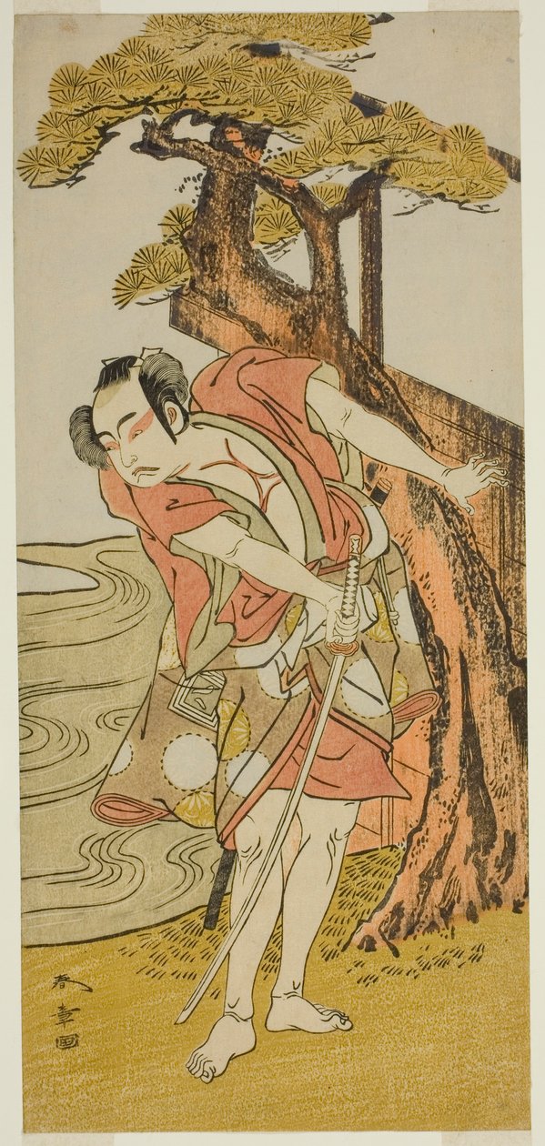 Skådespelaren Ichikawa Yaozo II som Iba no Juzo (?) av Katsukawa Shunsho