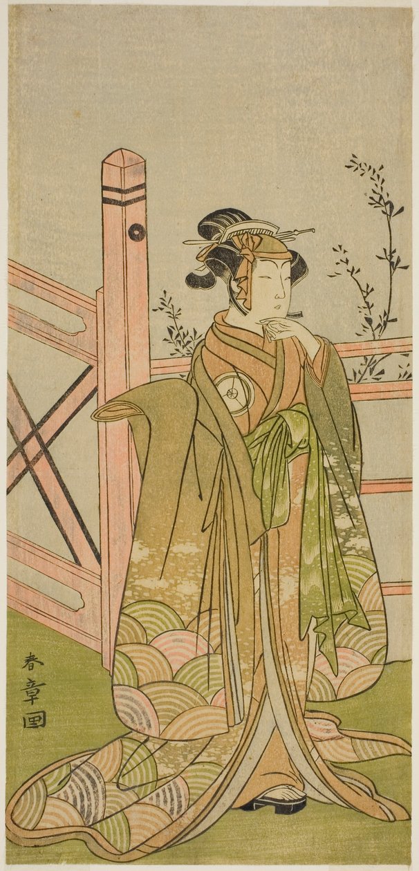 Skådespelaren Iwai Hanshiro IV i en oidentifierad roll av Katsukawa Shunsho