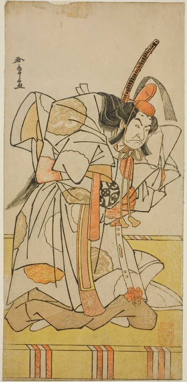 Skådespelaren Nakamura Nakazo I som prins Takahiro i Play Date Nishiki Tsui no Yumitori, framförd på Morita Theatre i den elfte månaden, 1778 av Katsukawa Shunsho
