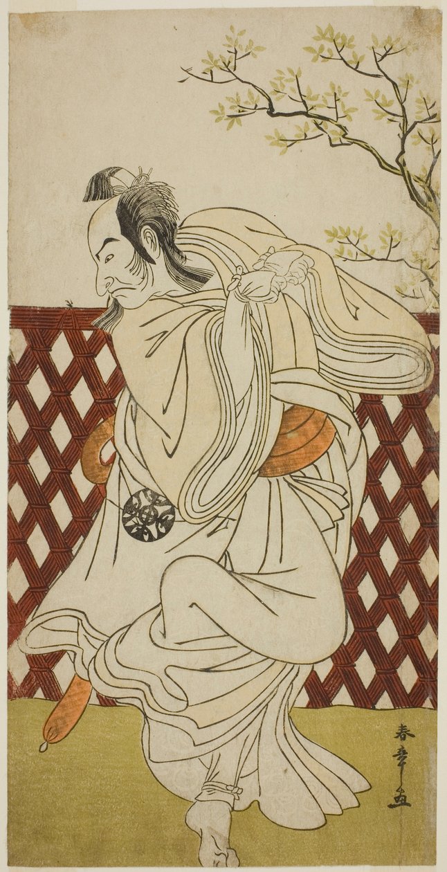 Skådespelaren Nakamura Nakazo I som Sakon-gitsune i pjäsen Hana-zumo Genji Hiiki, framförd på Nakamura Theatre i den elfte månaden, 1775 av Katsukawa Shunsho