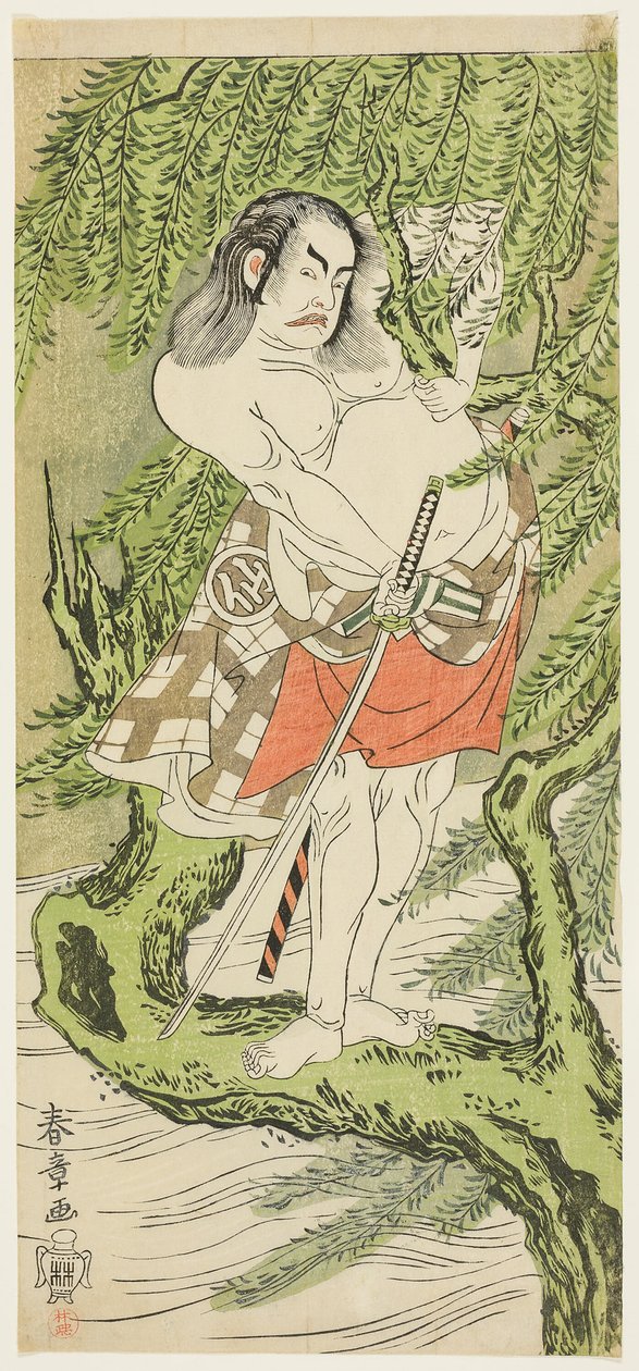 Skådespelaren Nakamura Sukegoro II i rollen som en ridderlig gemene man (otokodate) av Katsukawa Shunsho