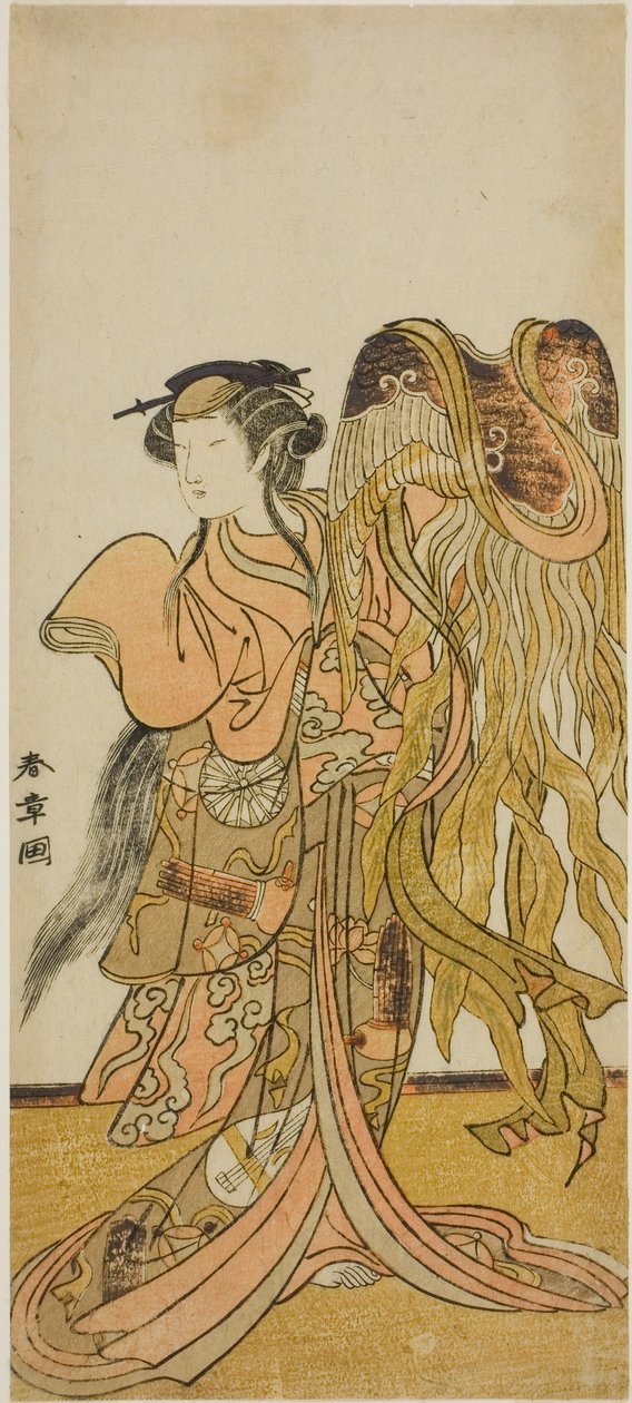 Skådespelaren Nakamura Tomijuro I som kurtisanen Toyama från Tsuruga i pjäsen Keisei Tsuki no Miyako, framförd på Morita-teatern den åttonde månaden, 1775 av Katsukawa Shunsho