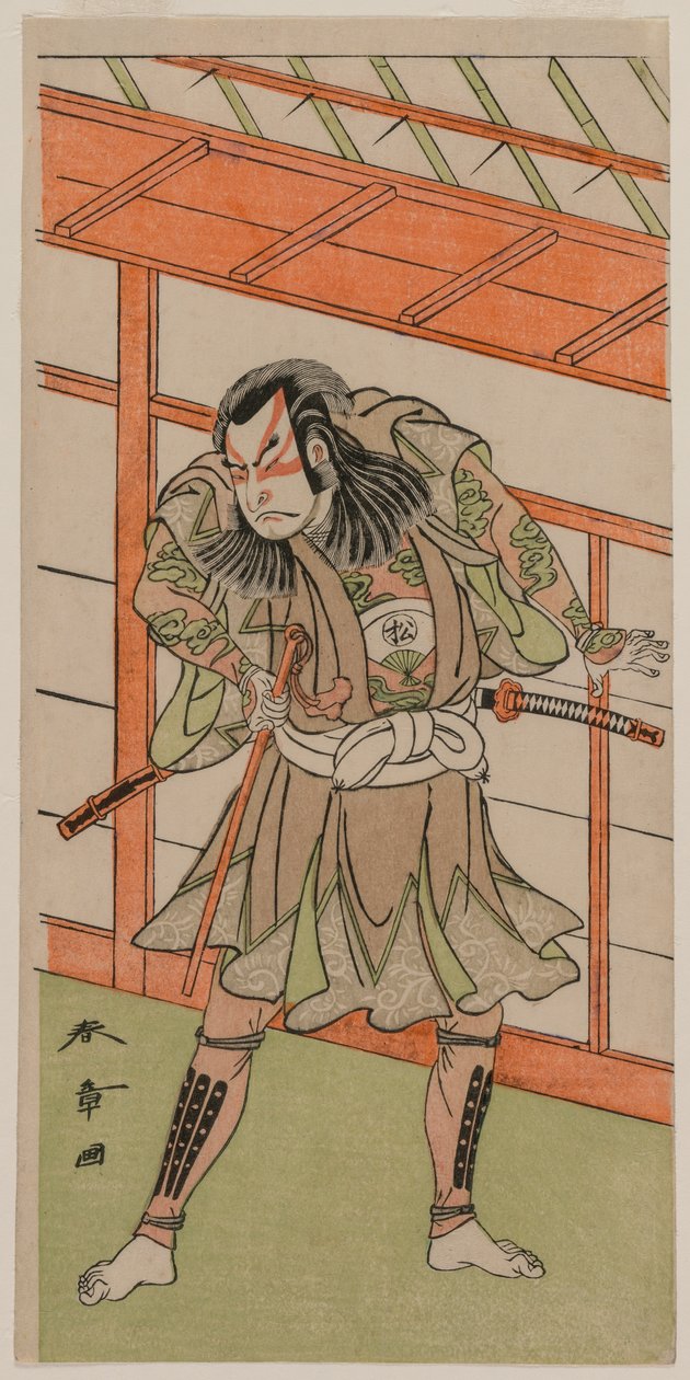 Tee c och r Matsusuke Onoe. av Katsukawa Shunsho