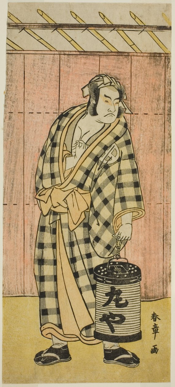 Otani Hiroji III som Maruya Gorohachi i pjäsen Kotobuki Banzei Soga, uppförd på Ichimura Theatre under den femte månaden, av Katsukawa Shunsho