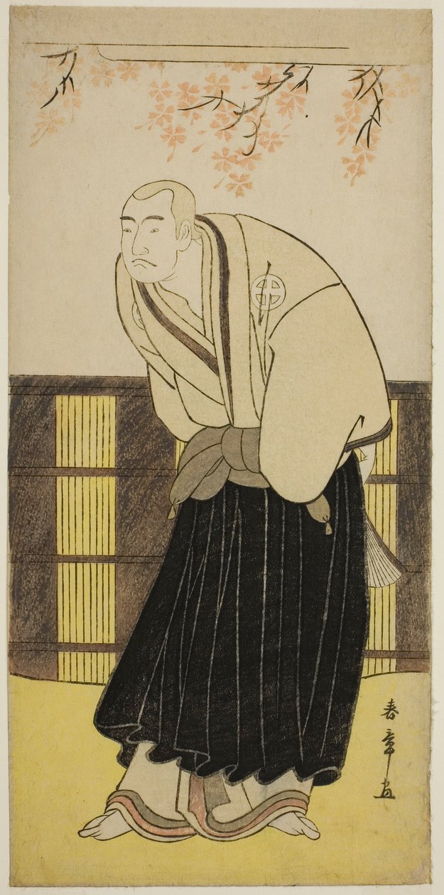 Skådespelaren Otani Hiroji III som munken Izayoibo i pjäsen Keisei Katabira ga Tsuji, framförd på Ichimura-teatern under den sjunde månaden, 1783 av Katsukawa Shunsho