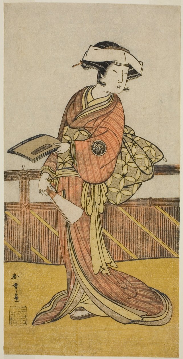 Yamashita Kinsaku II som Oishi (?) i pjäsen Kanadehon Chushin Nagori no Kura (?), uppförd på Nakamora Theatre i den nionde månaden, 1780 (?) av Katsukawa Shunsho