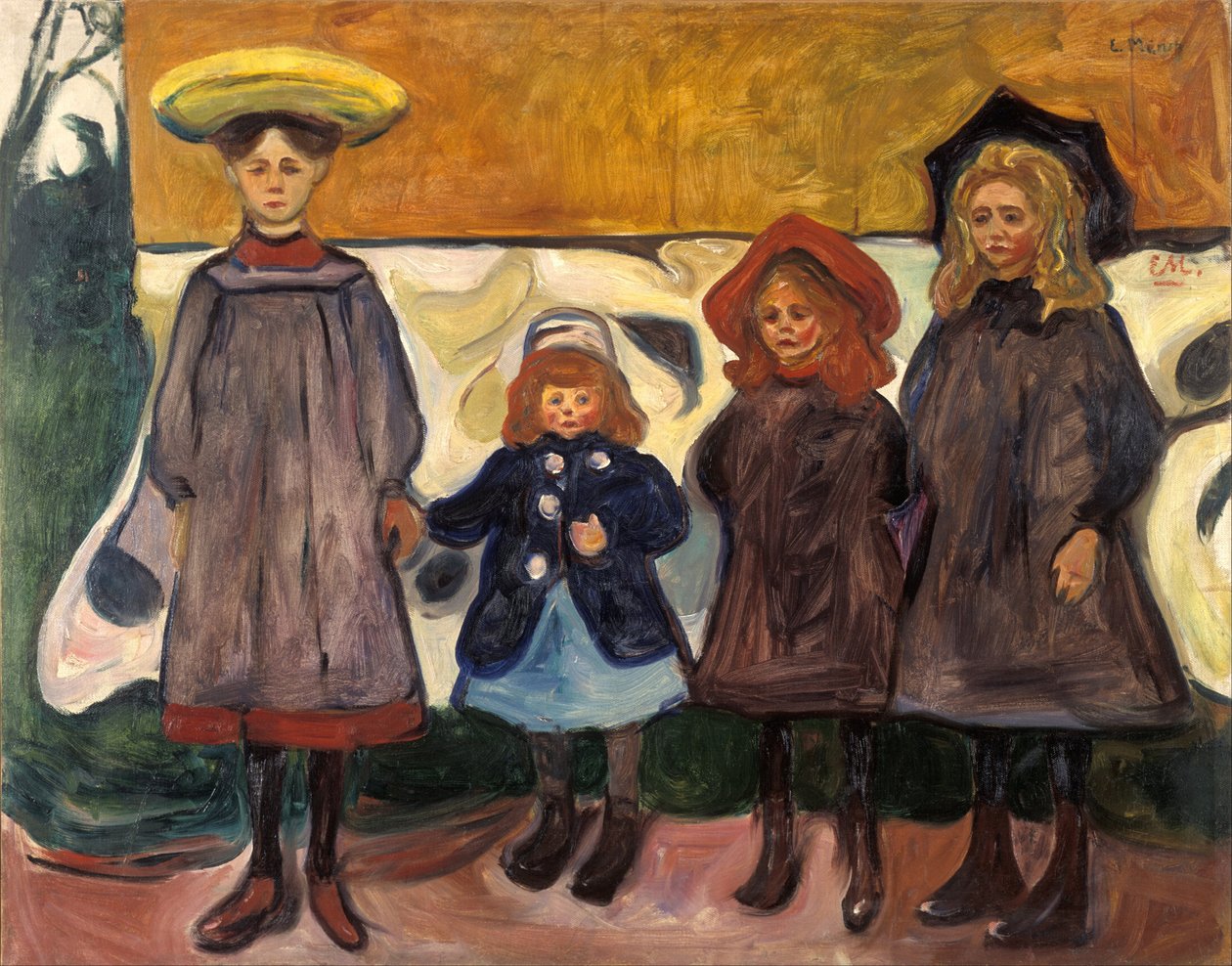 Four Girls in Åsgårdstrand av Katsushika Hokusai