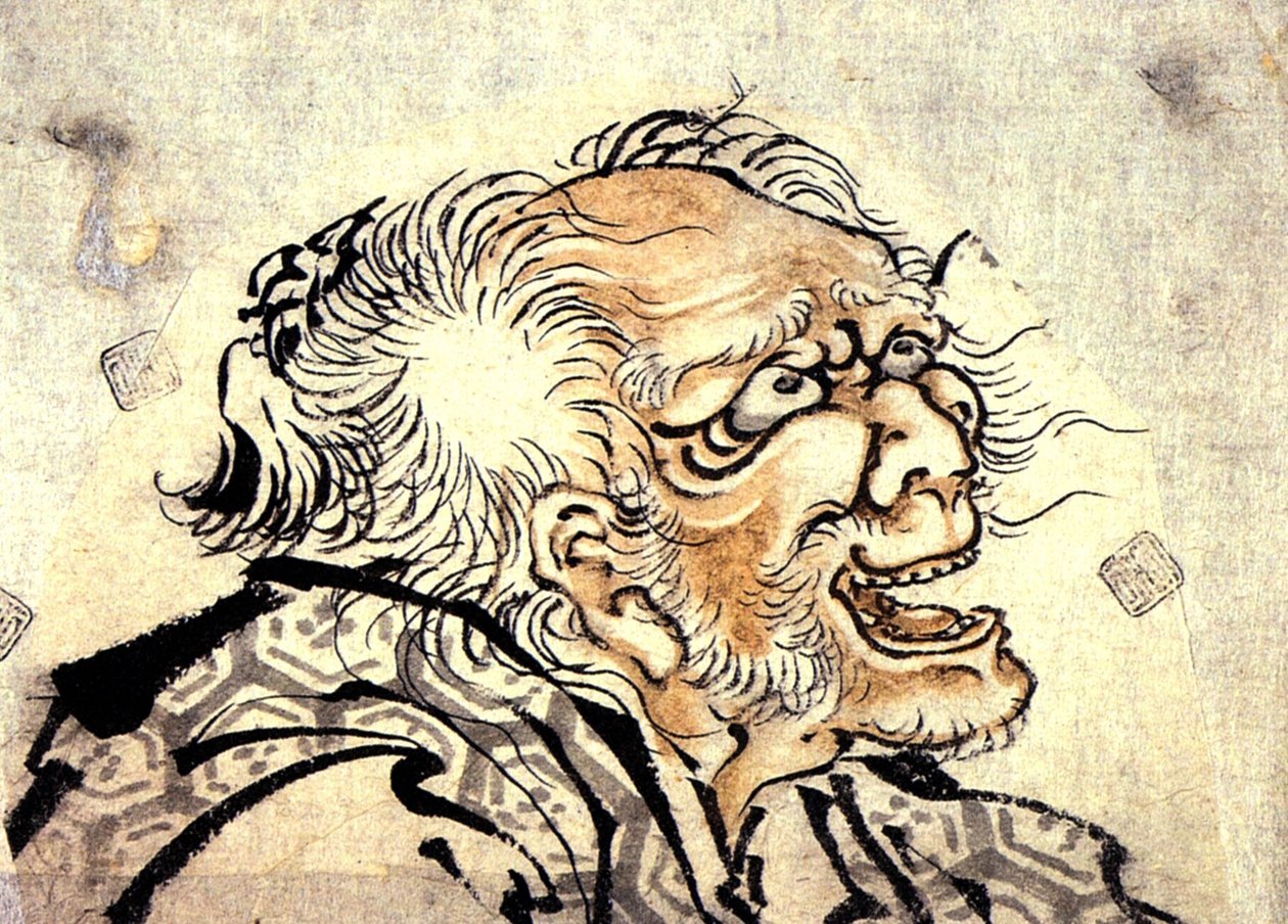 Head of an old man av Katsushika Hokusai