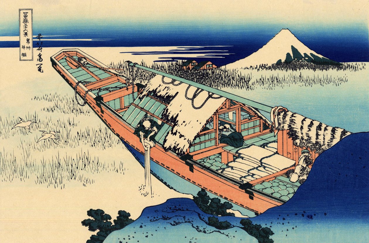 Jōshū Ushibori Ushibori in Hitachi Province av Katsushika Hokusai