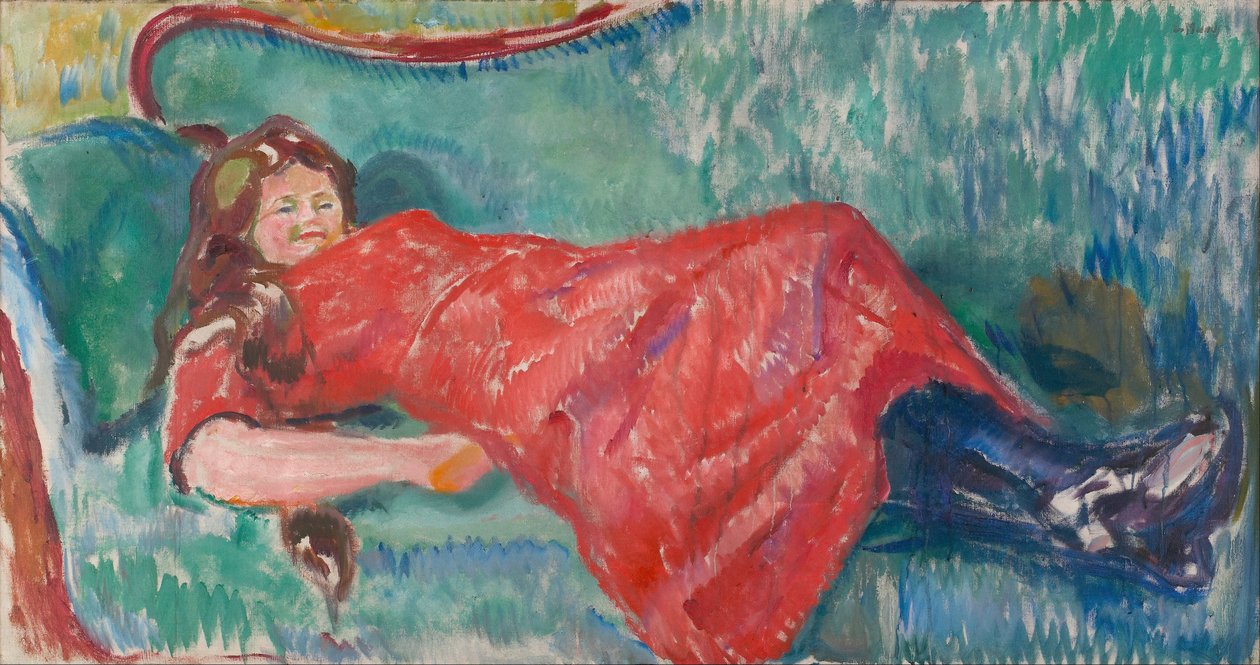 On the Sofa av Katsushika Hokusai