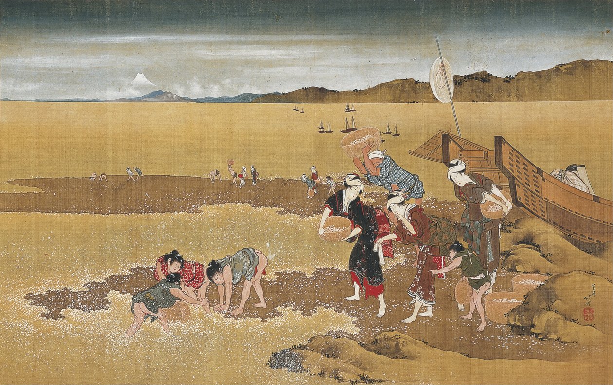 Shell Gathering av Katsushika Hokusai