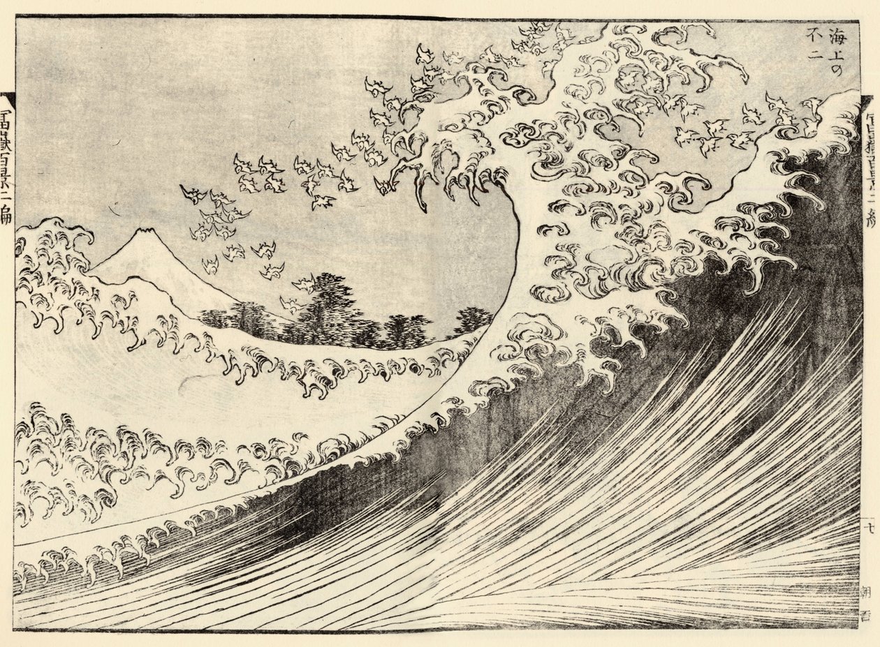 The Big wave from 100 views of the Fuji, 2nd volume av Katsushika Hokusai