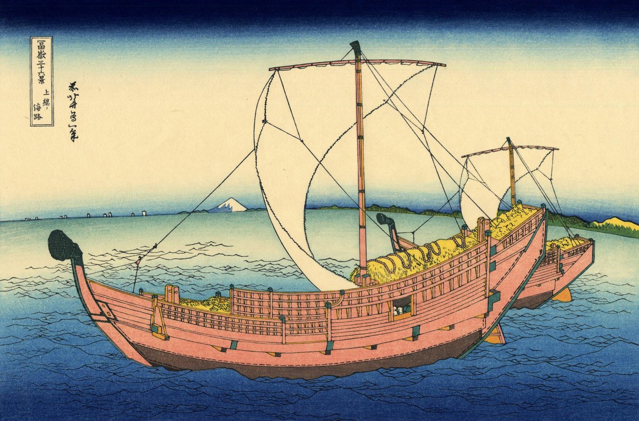Sjövägen i Kazusa-provinsen av Katsushika Hokusai
