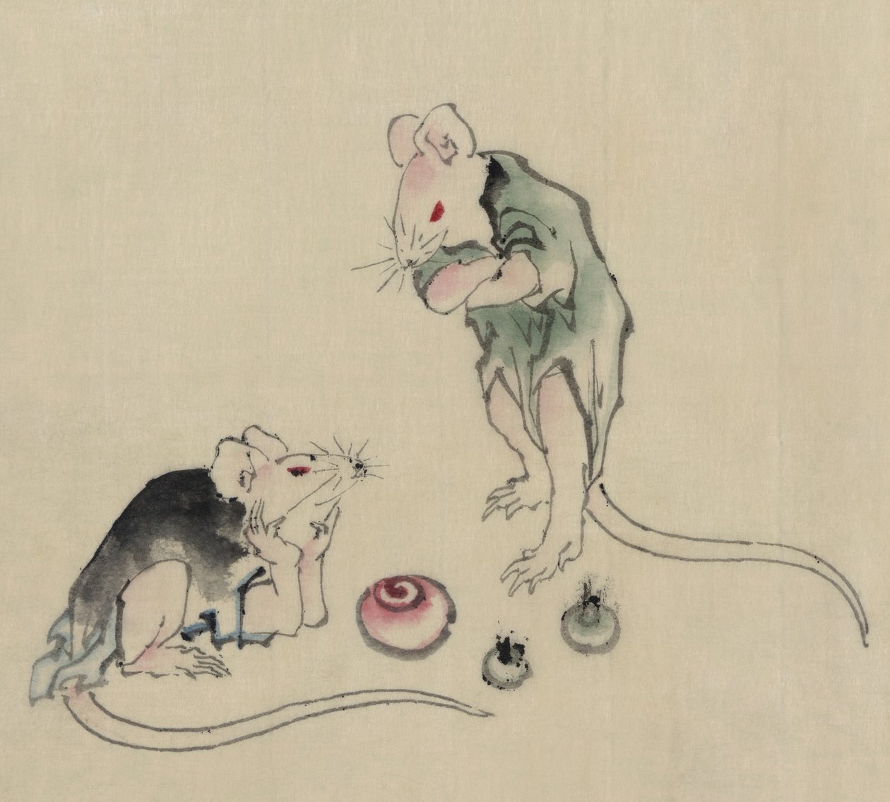 Two mice av Katsushika Hokusai