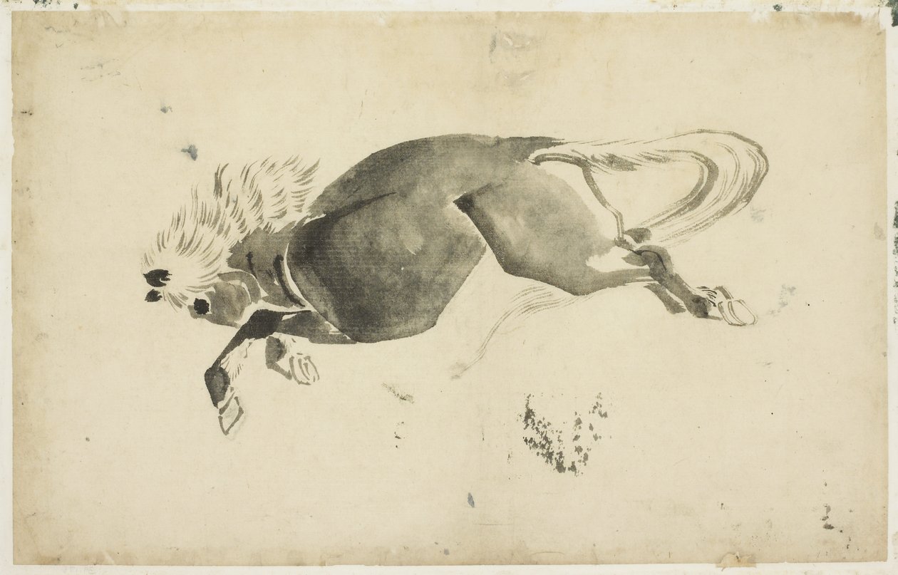 Running Horse, ca 1815-1849 (bläck på papper) av Katsushika (school of) Hokusai