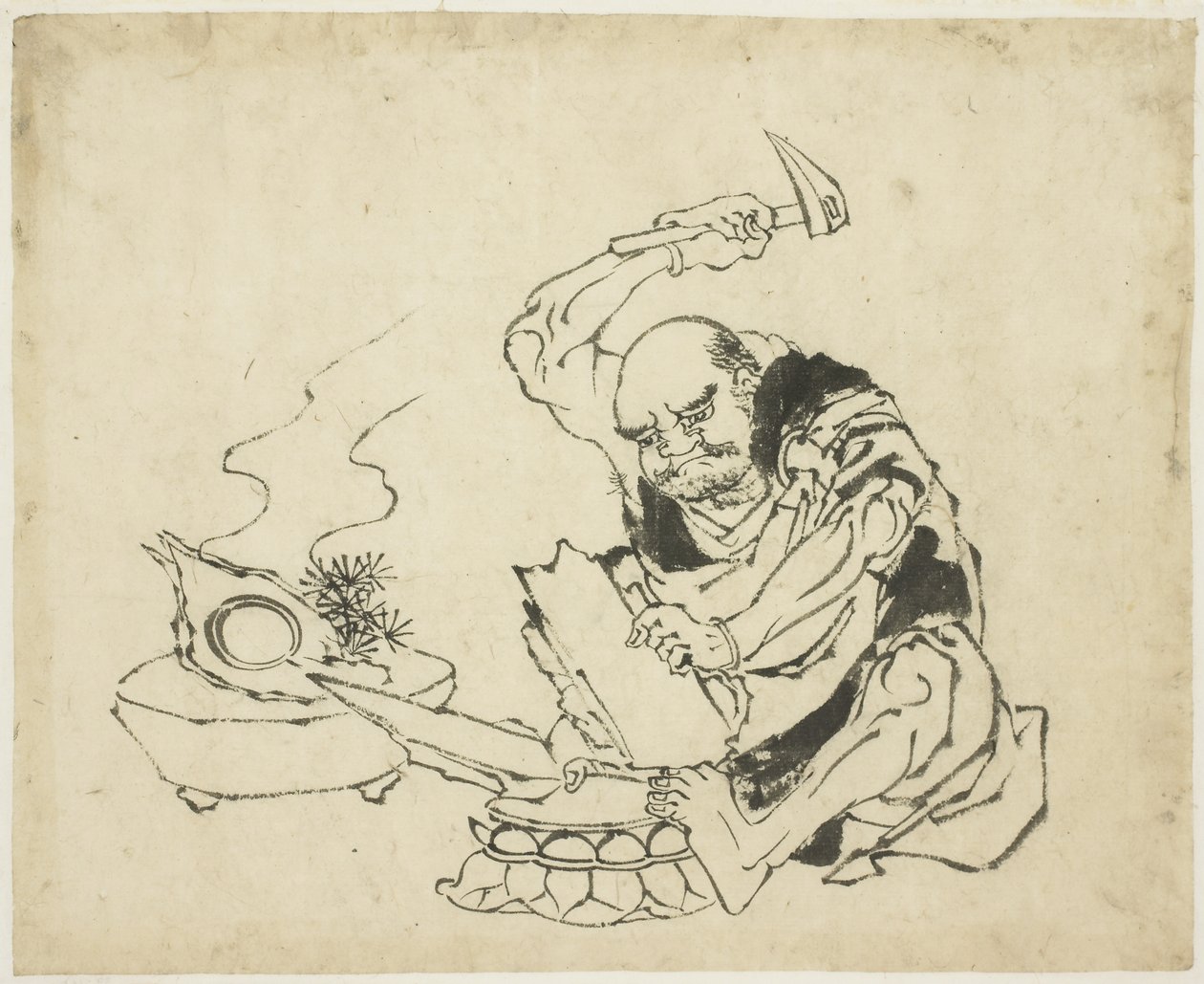 Zen Monk Brinnande Bild av Buddha (T