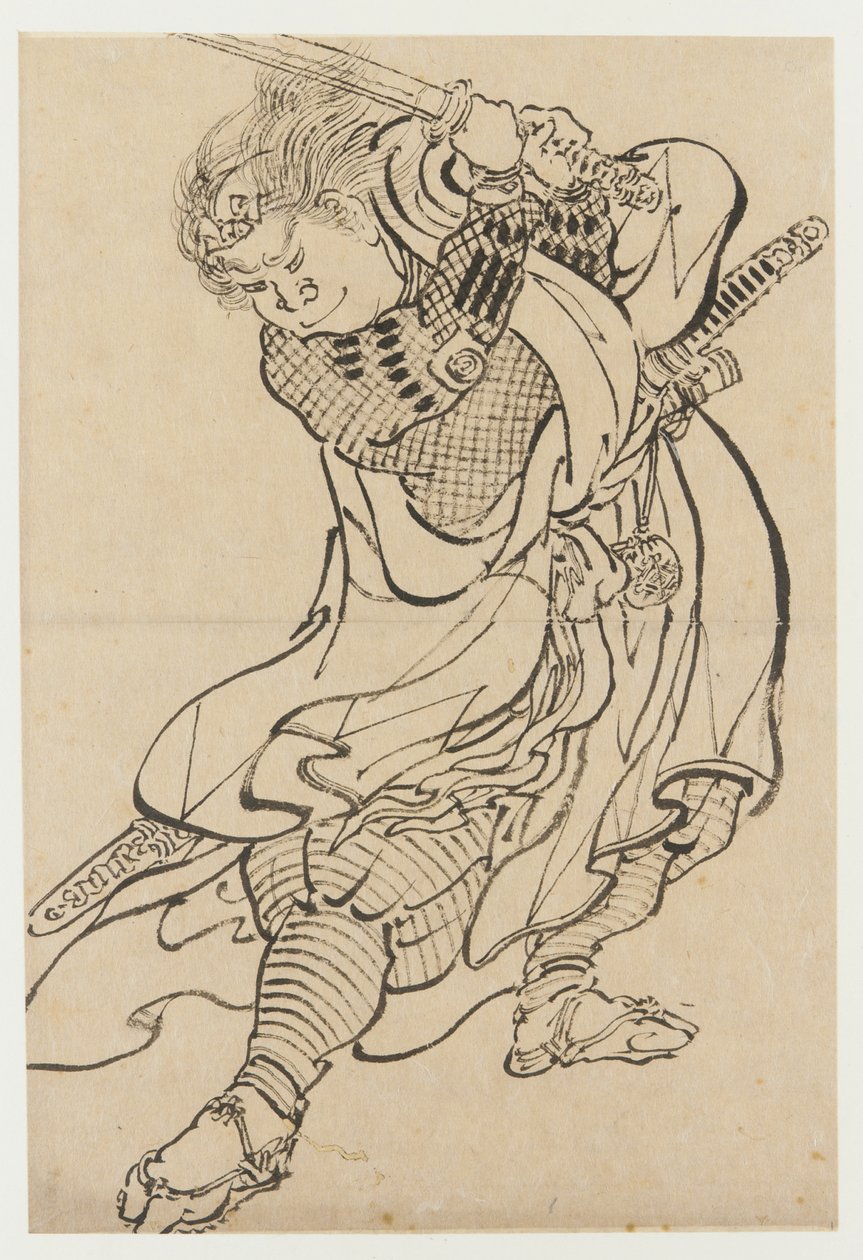 En krigare, slutet av 1700-talet - början av 1800-talet. av Katsushika Hokusai