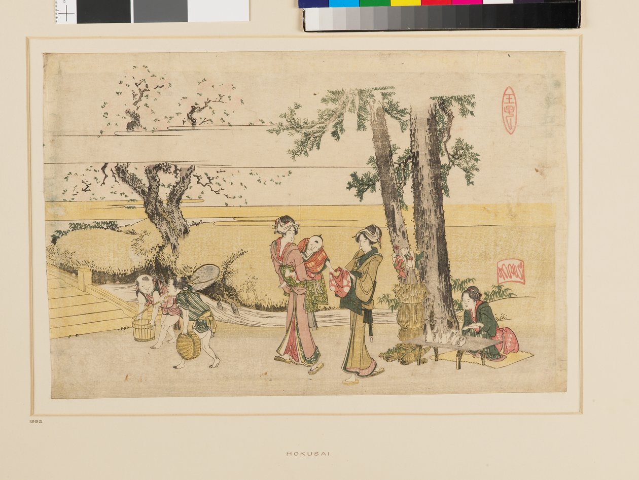 En scen vid vägkanten, Oji av Katsushika Hokusai