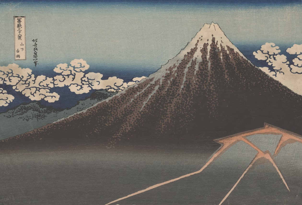 Efter "Regnstormen under toppmötet av Katsushika Hokusai