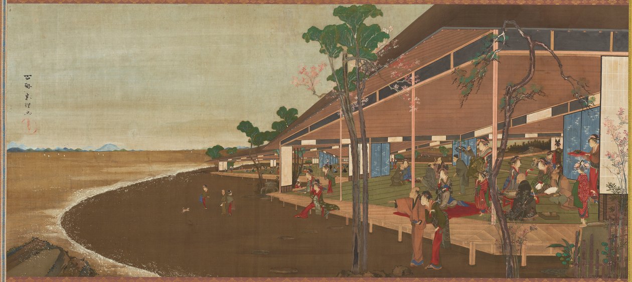 En nöjesort vid havet, sent 1700- och början av 1800-talet. av Katsushika Hokusai