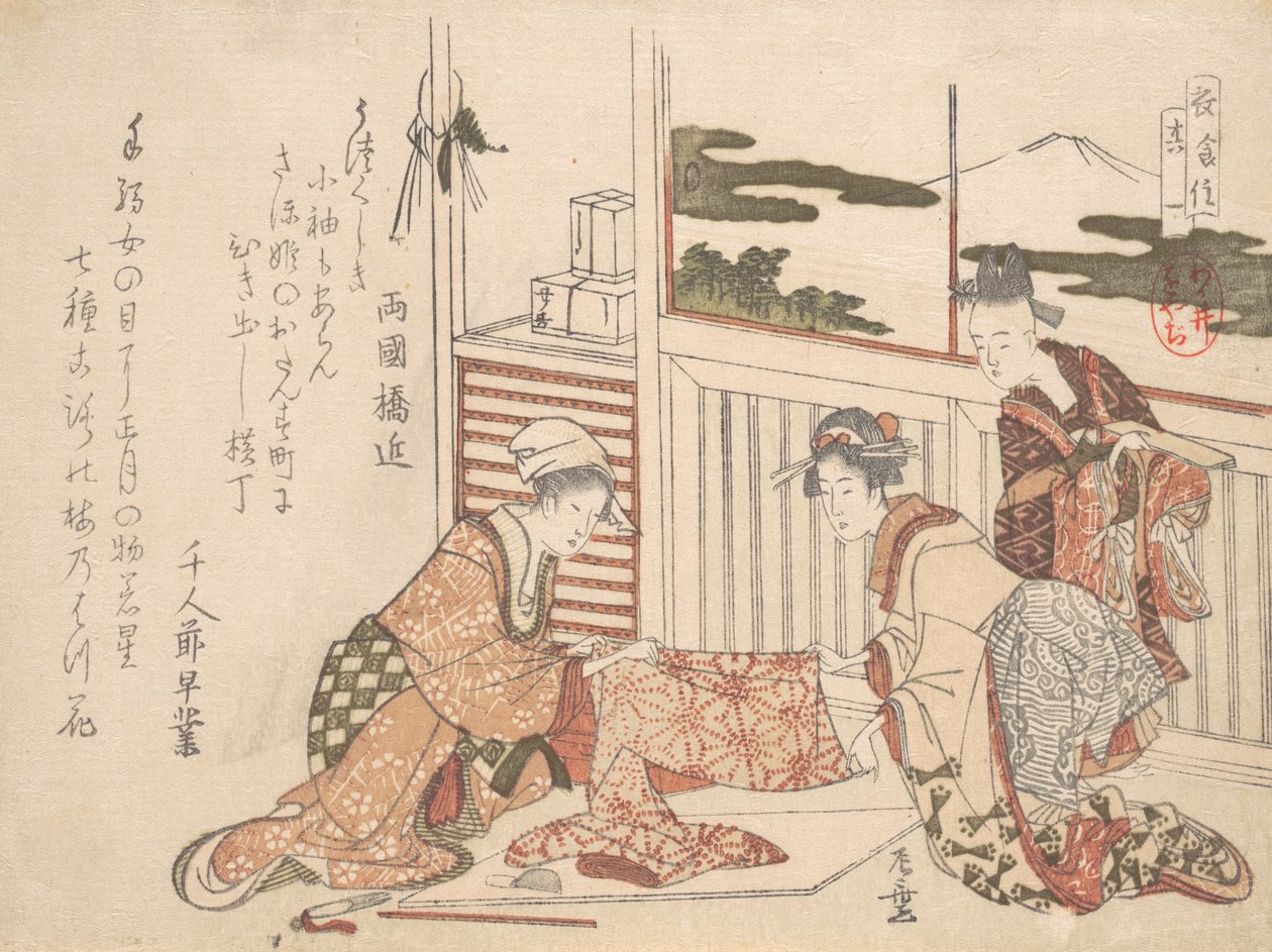 Klädsel, sent 1700-tidigt 1800-tal. av Katsushika Hokusai