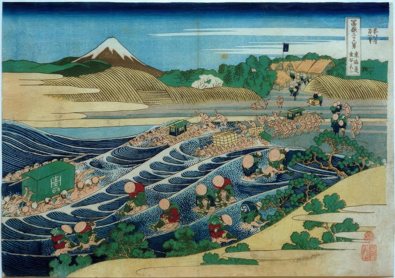 Mount Fuji sett från Kanaya på Tôkaidô-vägen av Katsushika Hokusai