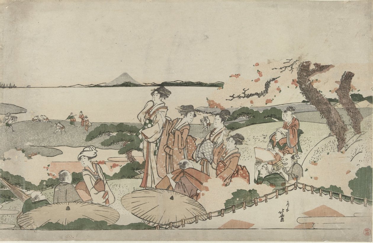 Beundra körsbärsblomningen vid Gotenyama av Katsushika Hokusai