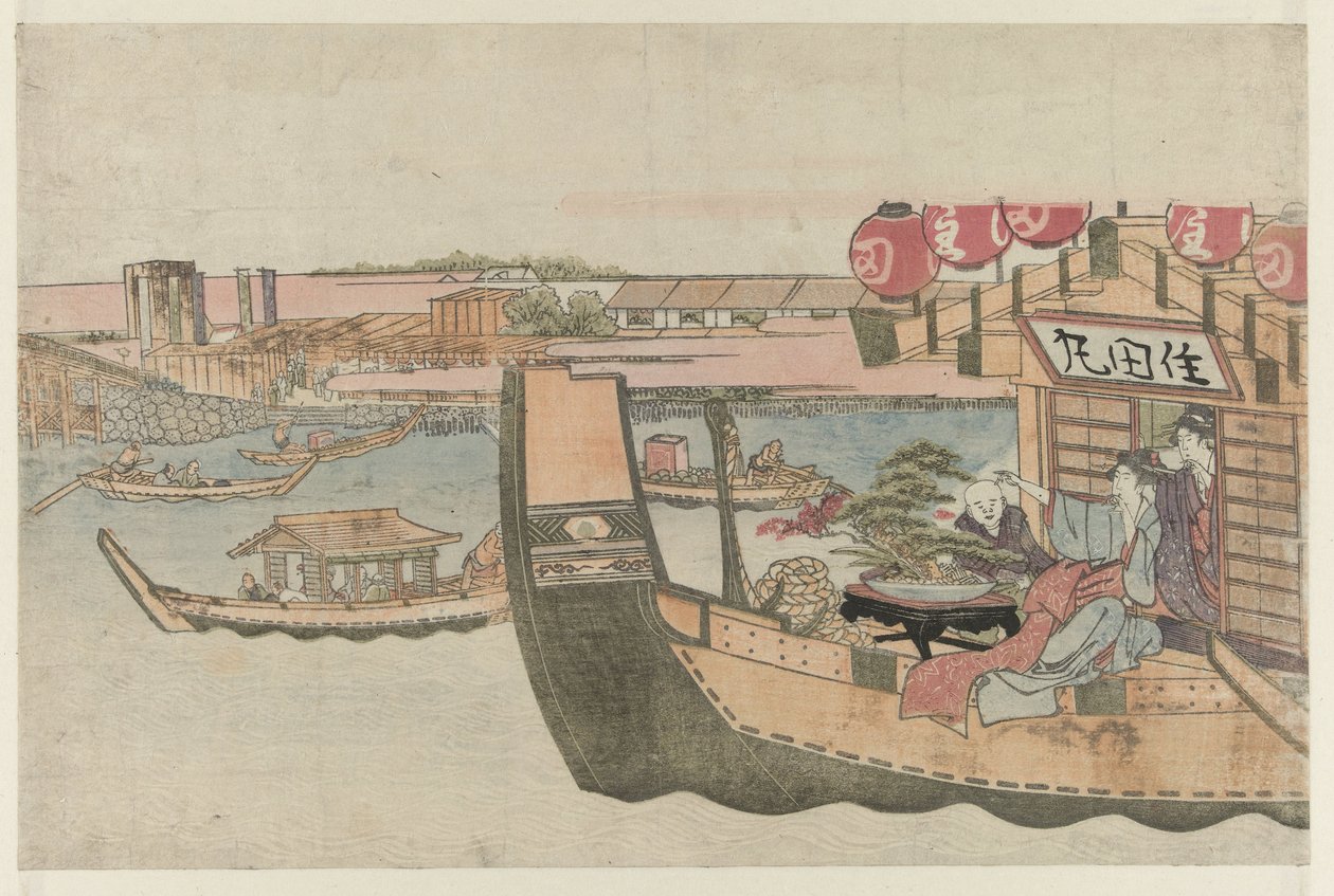 Båtliv på floden Sumida av Katsushika Hokusai