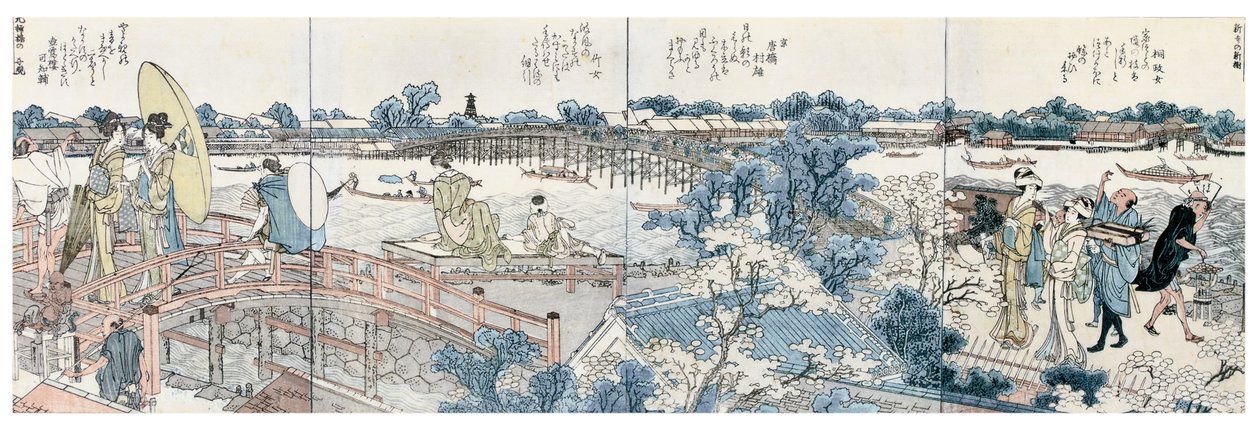 Landskapsscener från Ehon Sumidagawa Ryogan Ichiran av Katsushika Hokusai