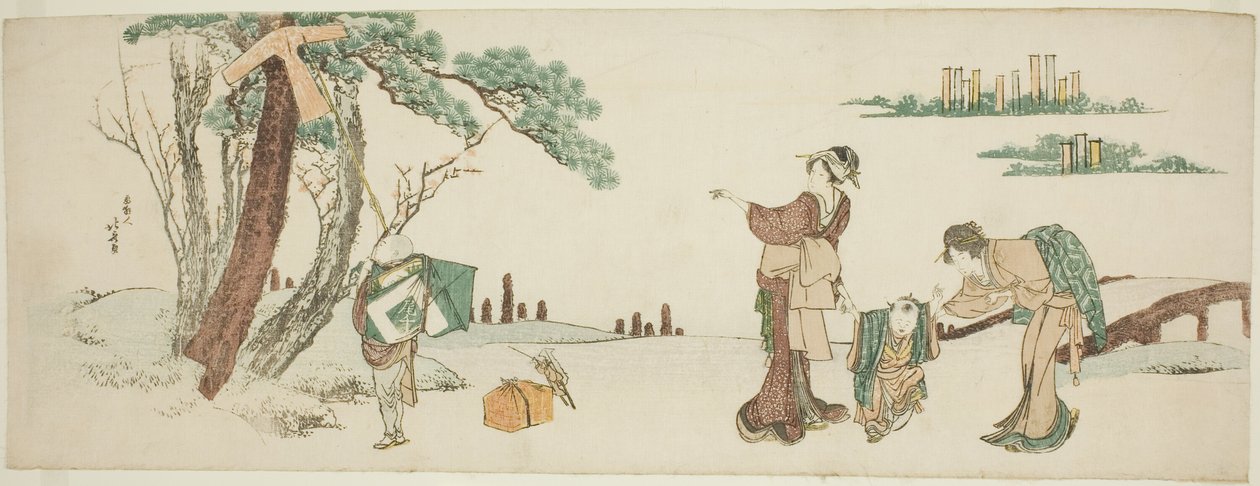 Pojke som släpper en drake av Katsushika Hokusai