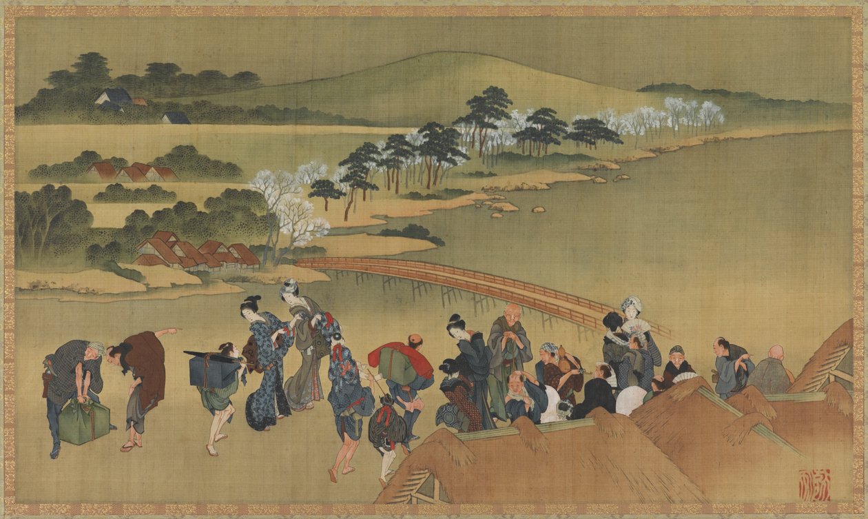 Visning av körsbärsblommor, sent 1700-tidigt 1800-tal. av Katsushika Hokusai