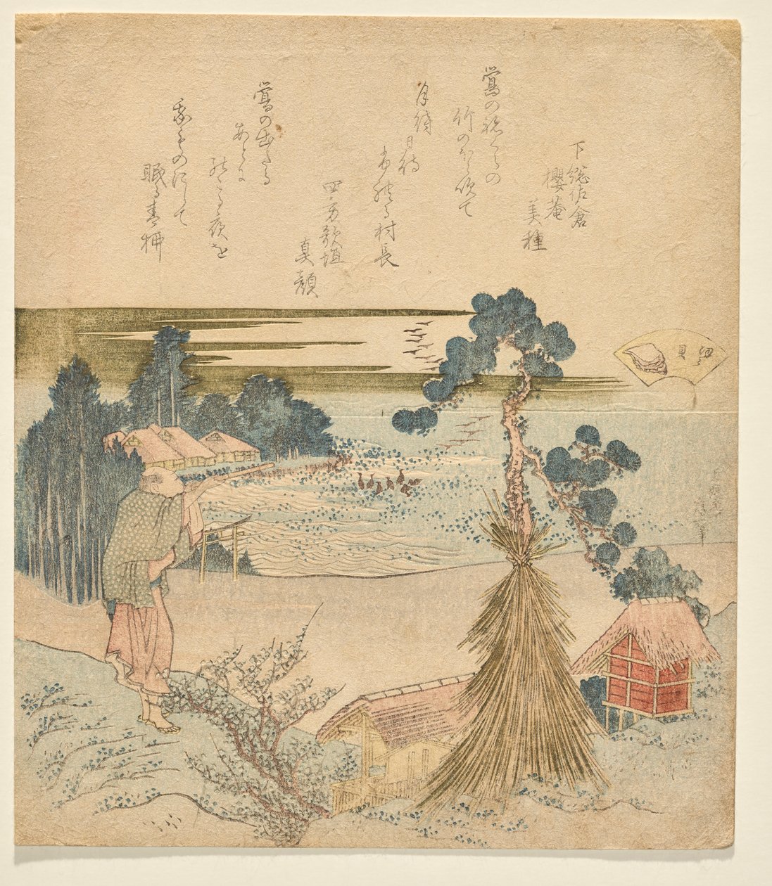 Conch Shell, från serien Genroku Poem-Shell Matching Game av Katsushika Hokusai