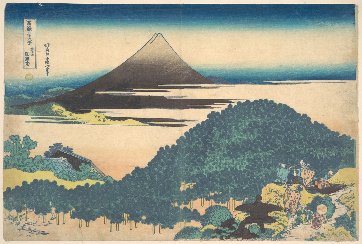 ”Kudde-tallen vid Aoyama” (Aoyama enza no matsu), ur serien ”De trettiosex vyerna av berget Fuji” (Fugaku sanjūrokkei) av Katsushika Hokusai