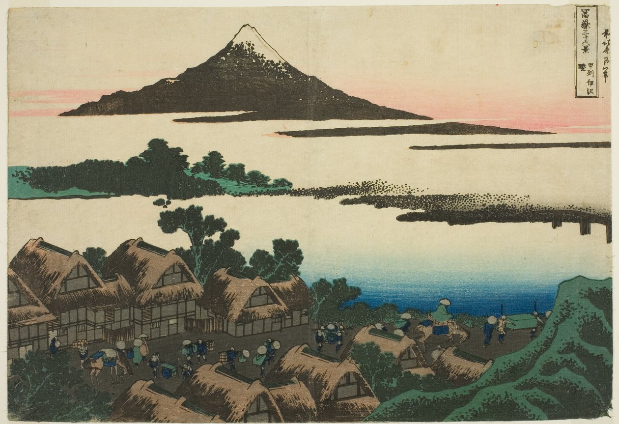 gryning på Isawa medlemsförening P Lovinse (åldrad sake Isawa no Akatsuki), från serien ``Tierty x Views of mount Fuji (Fugaku Usaju Rokukatsu)