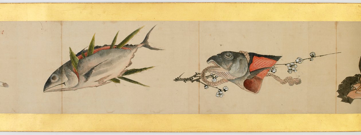 Detalj av Handscroll med diverse bilder, Edo Period av Katsushika Hokusai