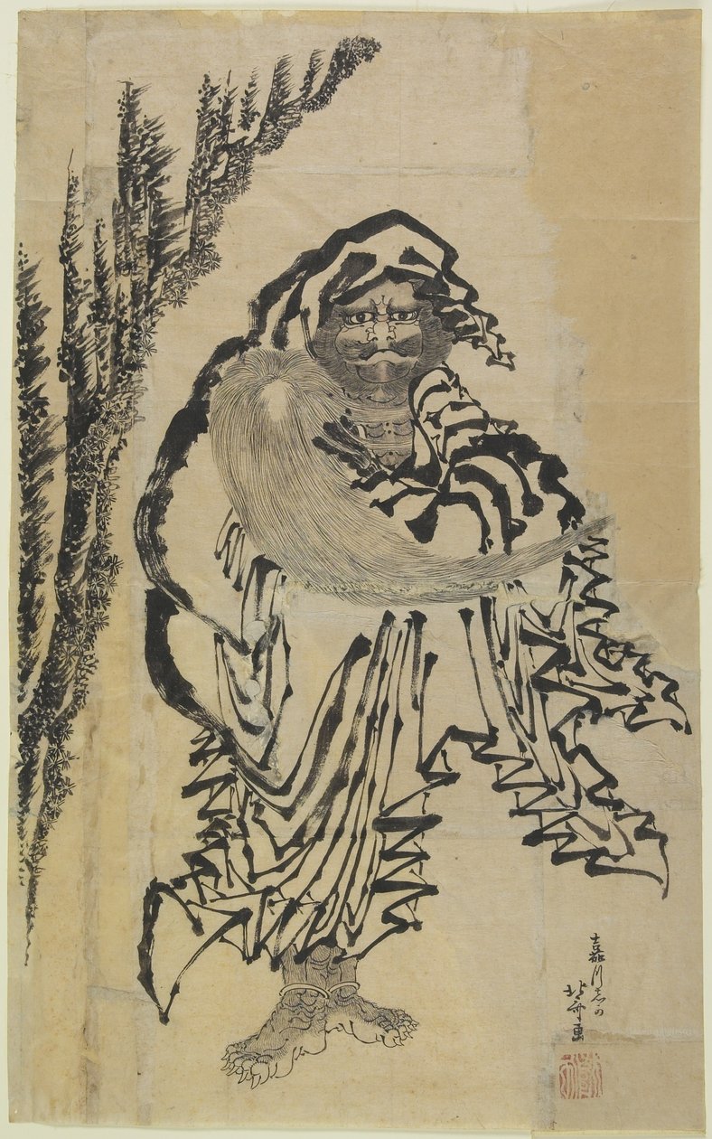 Dharma, mitten av 1700-talet och mitten av 1800-talet av Katsushika Hokusai