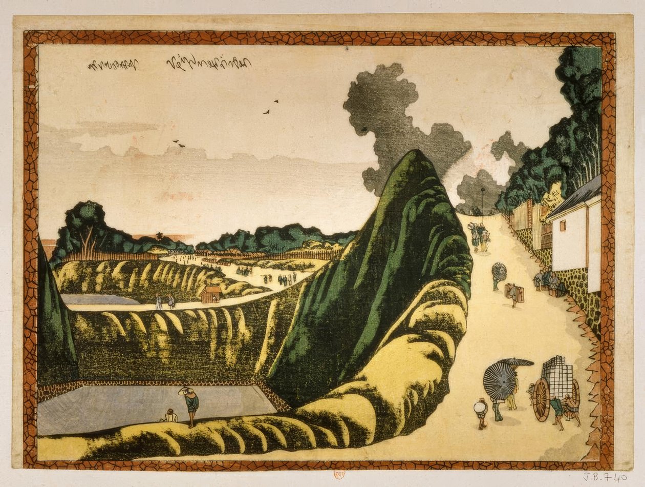 By på vägen från Ushigafuchi till Kudan av Katsushika Hokusai