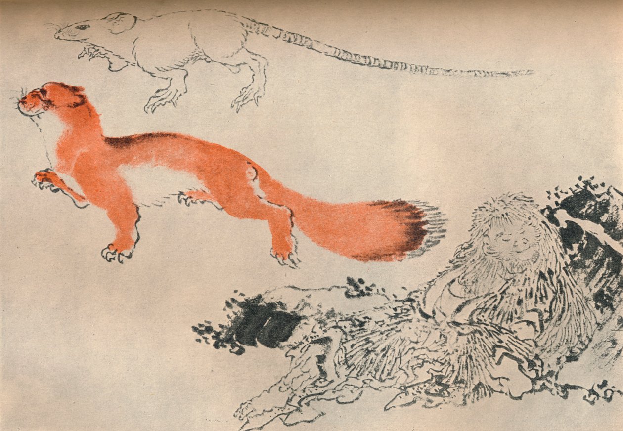 Teckning av Hokusai, c1780-1849, 1929 av Katsushika Hokusai