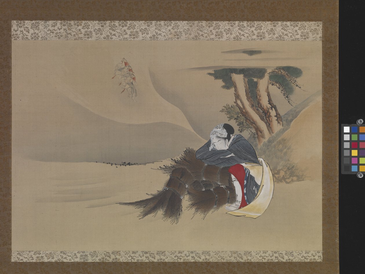 Dream Of The Rush Gatherer (bläck, färger på siden) av Katsushika Hokusai