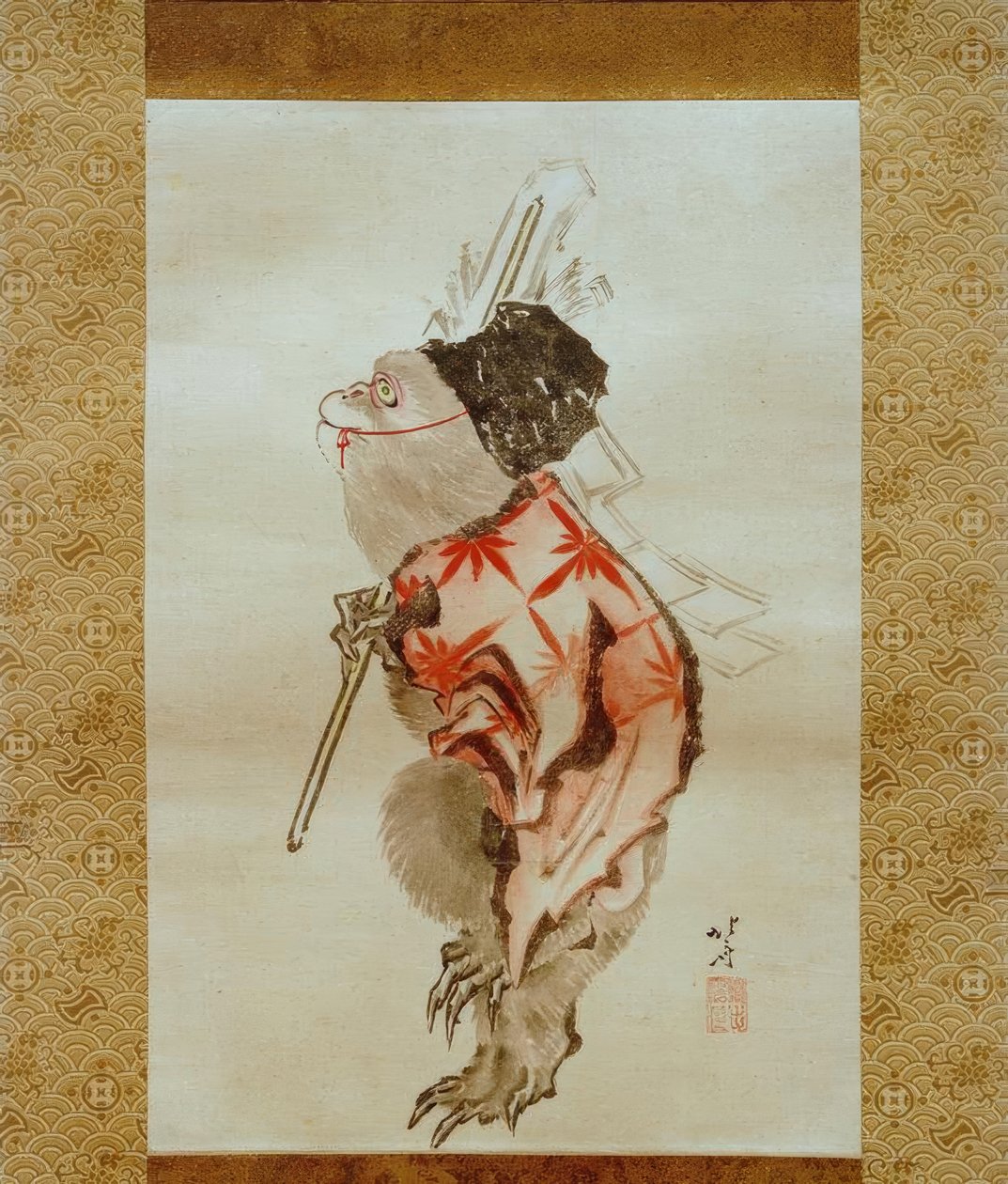 Klädd apa av Katsushika Hokusai