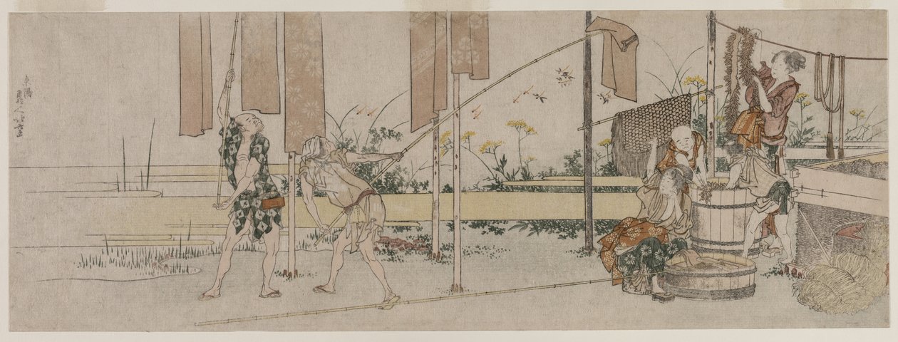 Färgare på jobbet av Katsushika Hokusai