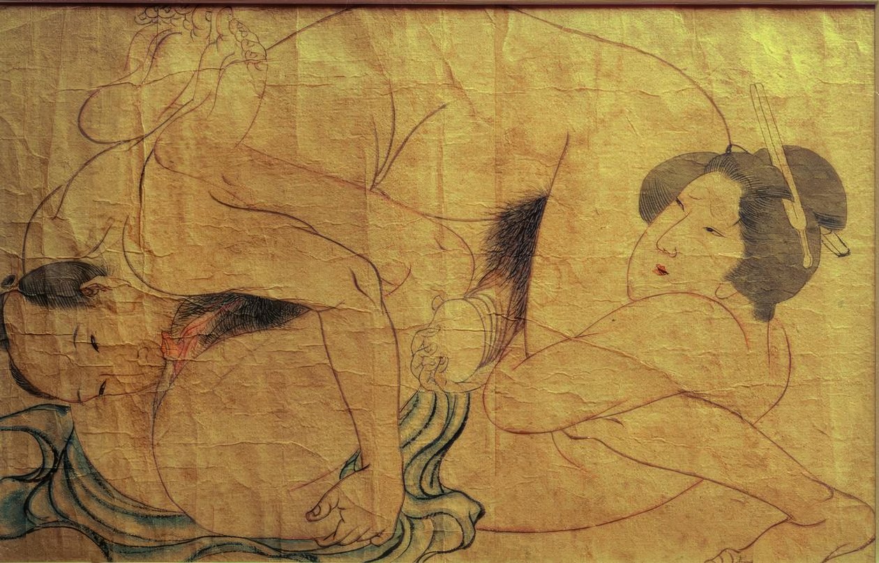 Erotisk scen av Katsushika Hokusai