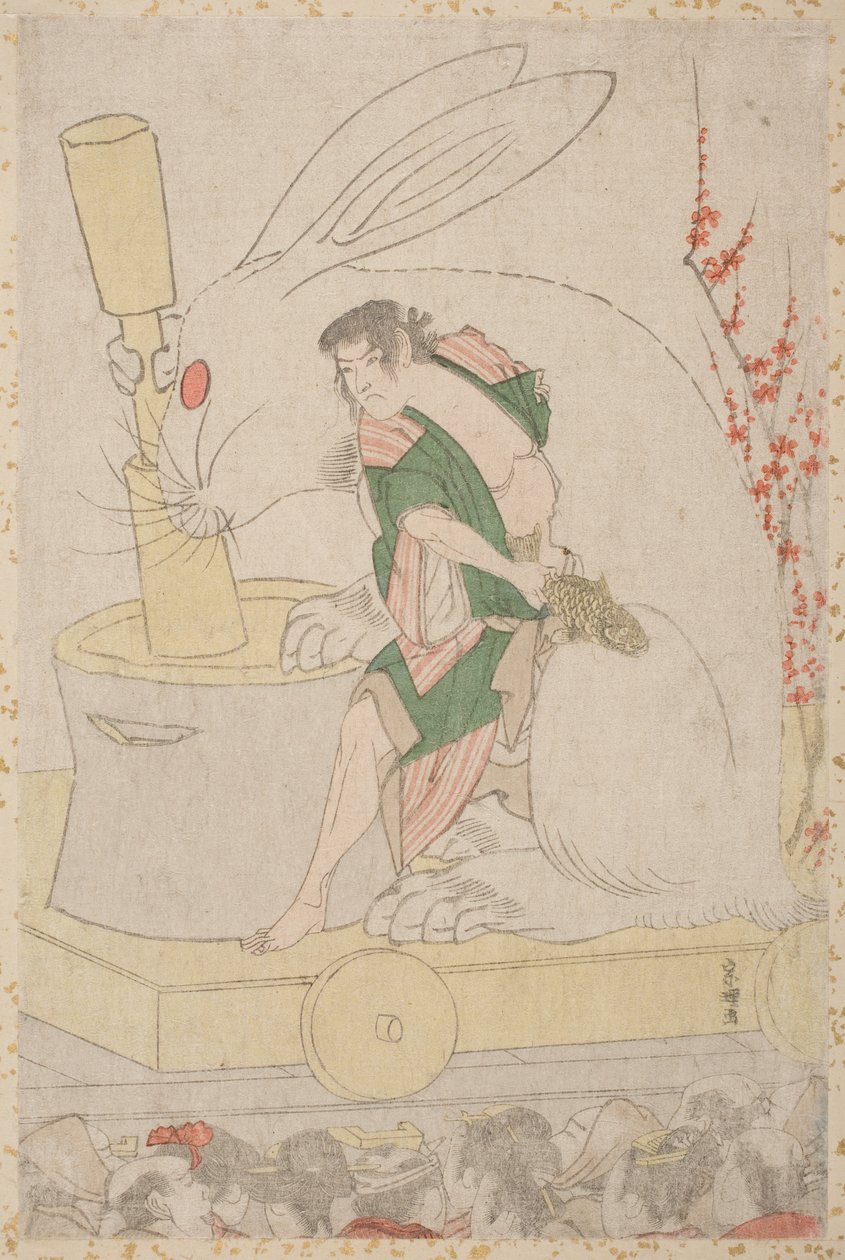 Festivalfloat för kaninens år av Katsushika Hokusai