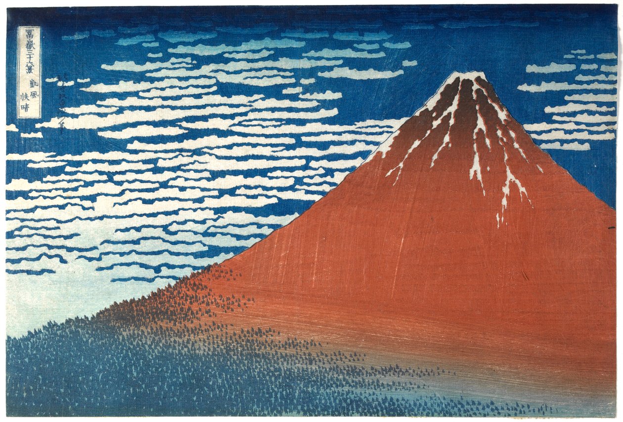 ”God vind, klart väder”, ur serien ”36 vyer av berget Fuji” av Katsushika Hokusai
