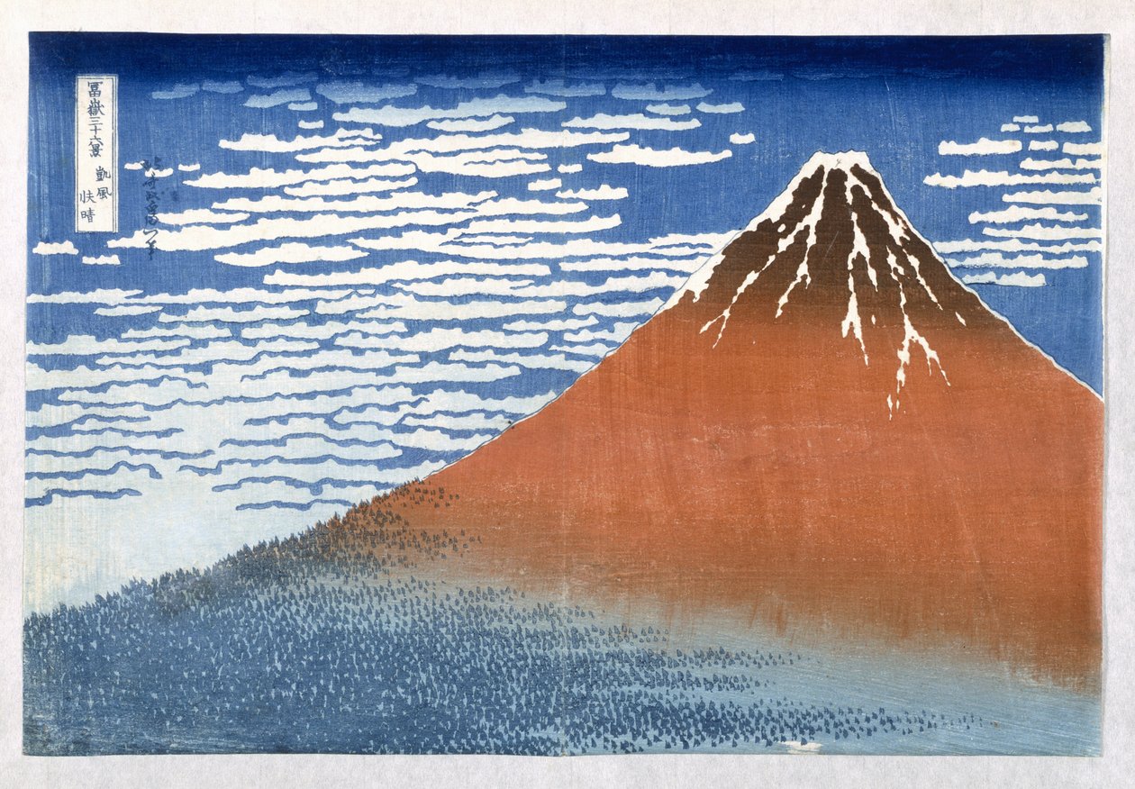 Fuji, Berg i klart väder, 1831, från serien 