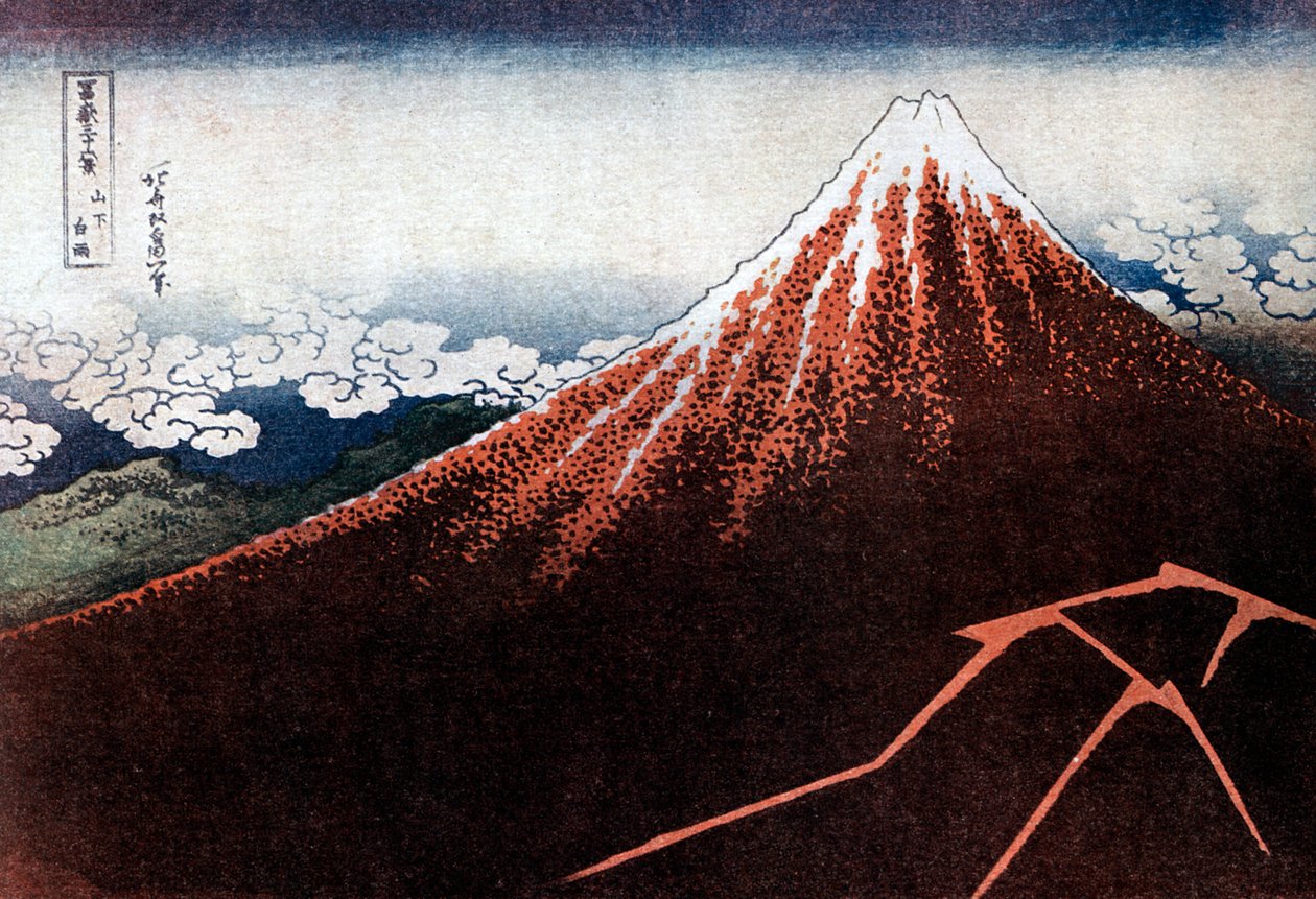 Fuji ovanför blixten, c1823. av Katsushika Hokusai