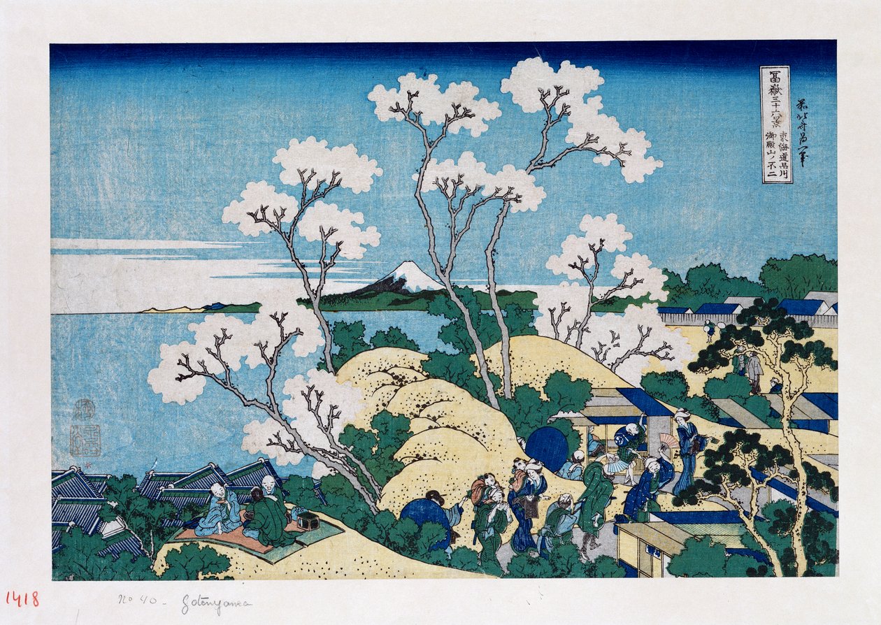Fuji från Gotenyama vid Shinagawa på Tokaido, från serien "The Thirty-Six Views of Mt. Fuji" av Katsushika Hokusai