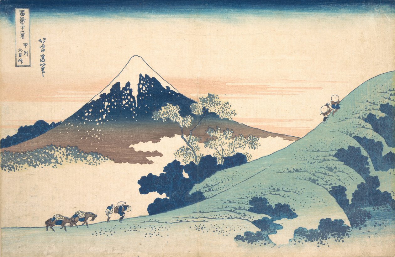 Fuji från Inume Pass. av Katsushika Hokusai
