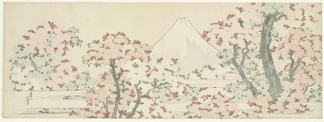 Fuji över Cherry Blossom av Katsushika Hokusai